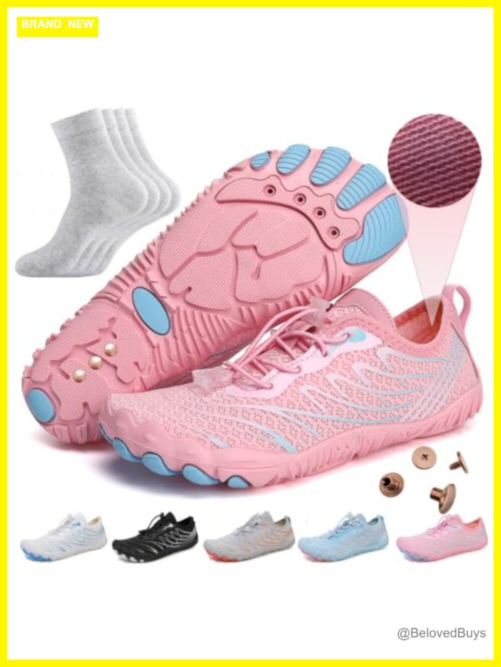 AddBili Barefoot Walking Shoes with Copper Grounding & Socks